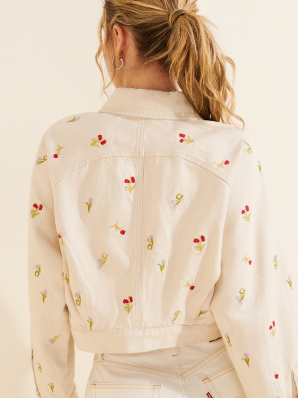 Pilcro Tulip Crop Denim Jacket - Picture 3 of 9